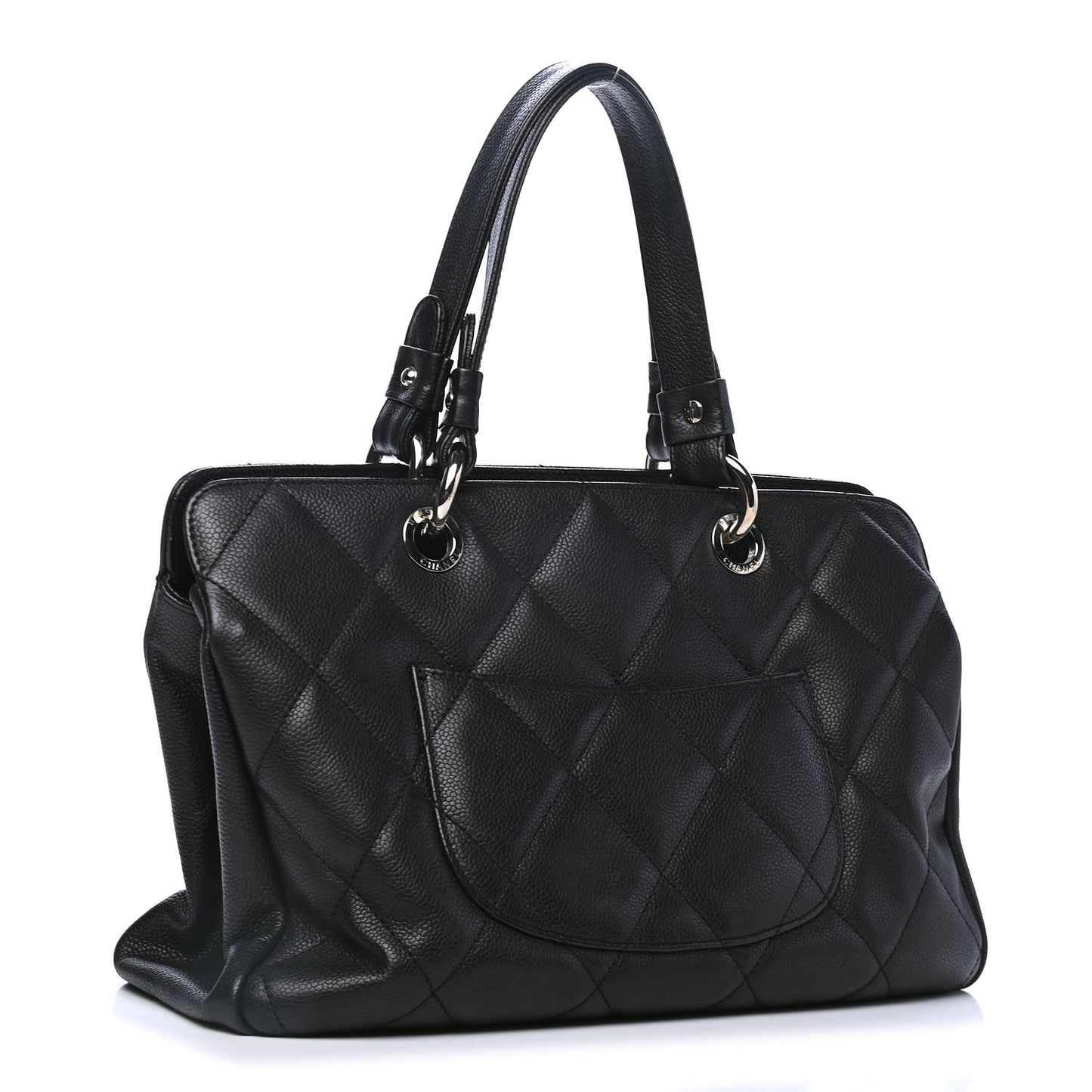 Soft Caviar Quilted CC Timeless Tote Black
