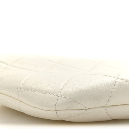 Chanel Lambskin Quilted Pearl Crown Clutch Bag White 9 of 11