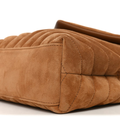 Saint Laurent Suede Calfskin Y Quilted Monogram Small Loulou Chain Satchel Cinnamon 10 of 10