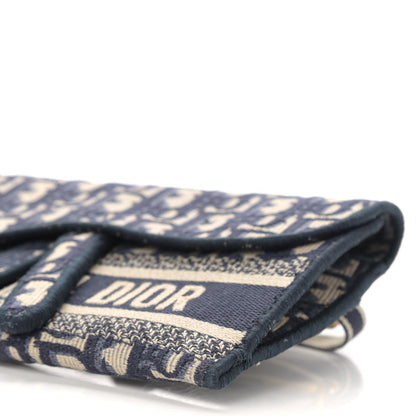 Christian Dior Oblique Slim Saddle Pouch Blue 10 of 11