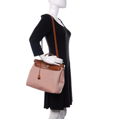 Hermes Criss Viking Vache Hunter Herbag Zip Retourne 31 PM Ecru Sanguine Fauve 2 of 12