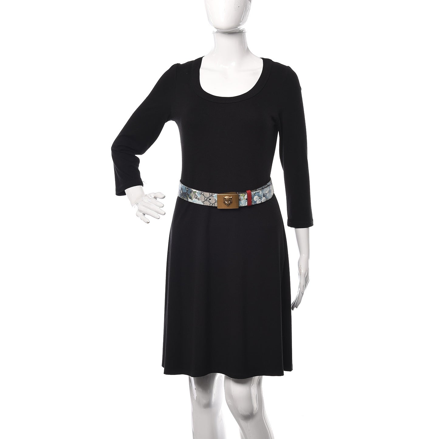 GG Plus Monogram Blooms Plaque Belt 75 30 Blue