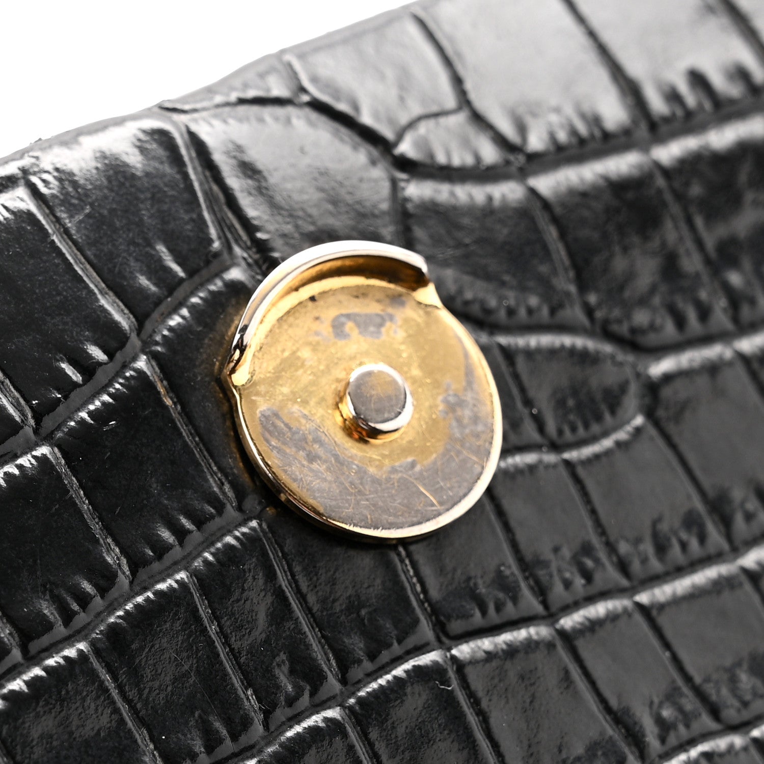 Saint Laurent Calfskin Crocodile Embossed Medium Classic Monogram Kate Tassel Satchel Black 15 of 15