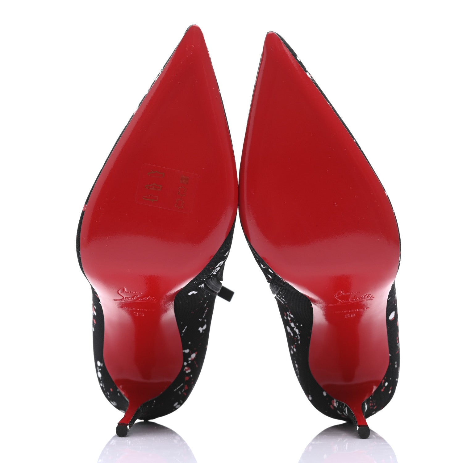 Christian Louboutin Toile Splash So Kate Booty 100 Ankle Boots 39 Black 5 of 7