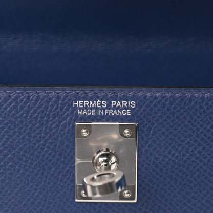 Hermes Epsom Mini Kelly Sellier 20 Bleu Saphir Bleu France Black 6 of 12