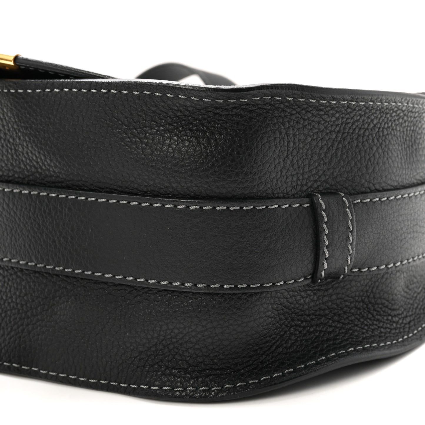 Calfskin Medium Marcie Round Crossbody Bag Black