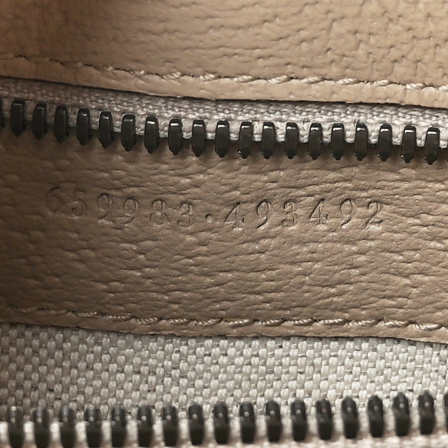 GG Supreme Monogram Textured Dollar Calfskin Small Retro Interlocking G Tote Bag Beige Mystic White Oatmeal