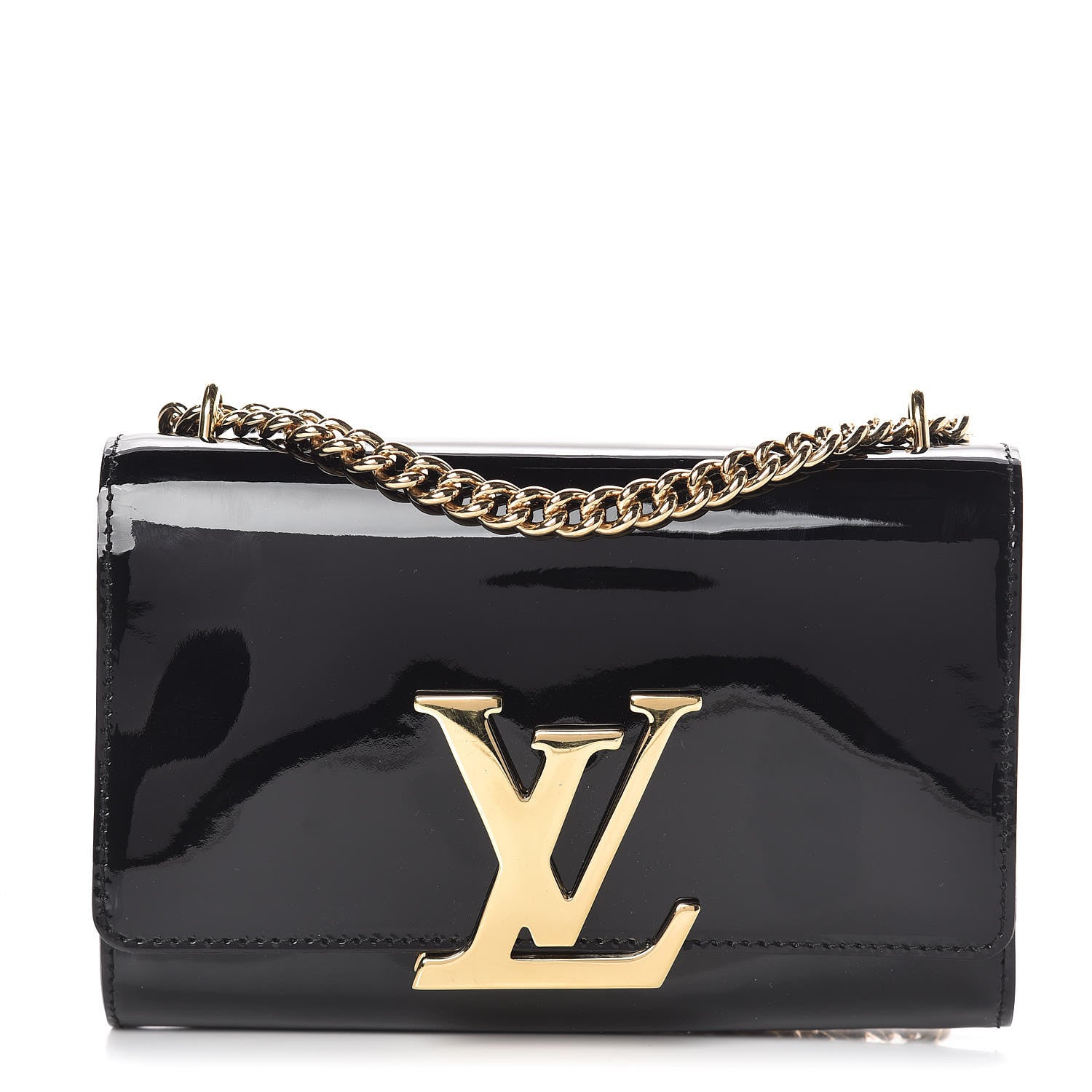 Louis Vuitton Patent Chain Louise MM Black 1 of 9