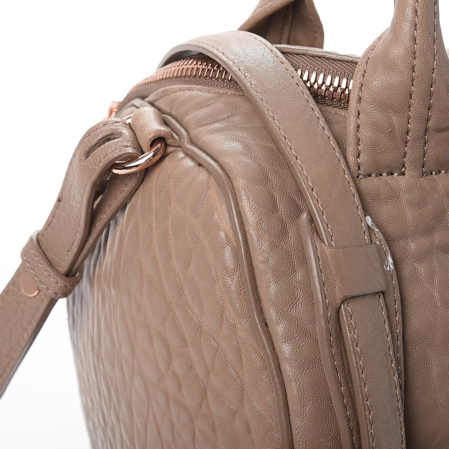 Pebbled Lambskin Rockie Latte Rose Gold Hardware