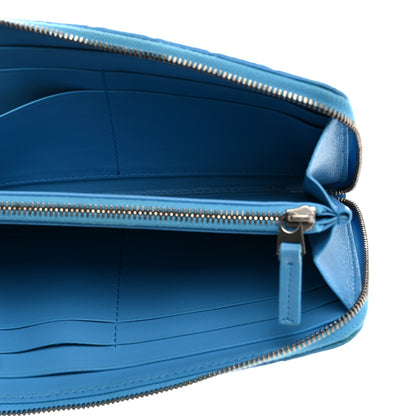 Bottega Veneta Nappa Intrecciato Zip Around Wallet Blue 5 of 7