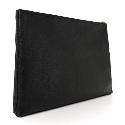 Gucci Pebbled Calfskin Large Logo Portfolio Clutch Black 6 of 16