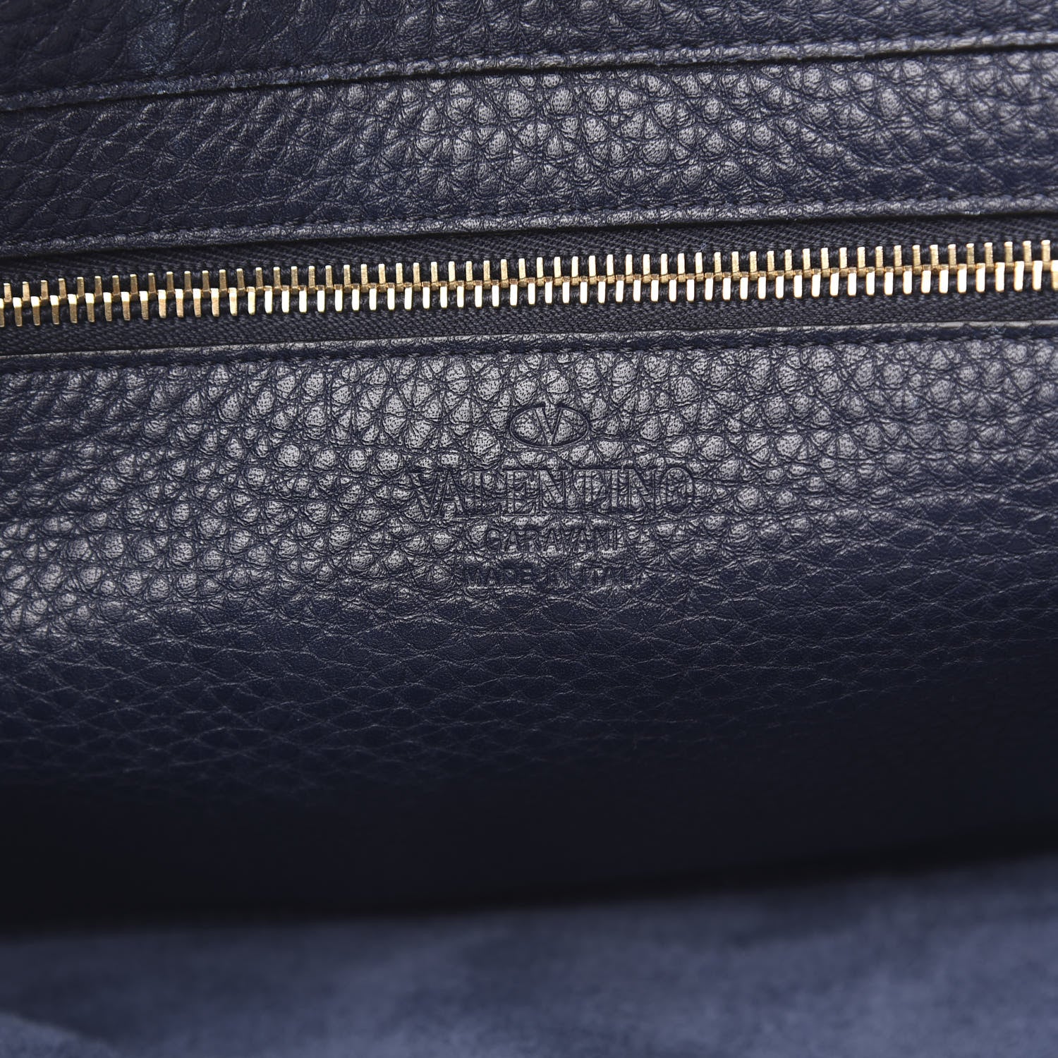 Valentino Garavani Pebbled Calfskin Medium Rockstud Tote Marine 6 of 9
