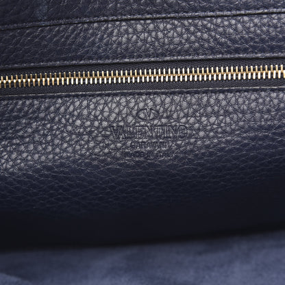 Valentino Garavani Pebbled Calfskin Medium Rockstud Tote Marine 6 of 9