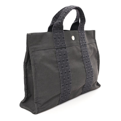 Hermes Canvas Herline PM Tote Grey 3 of 10
