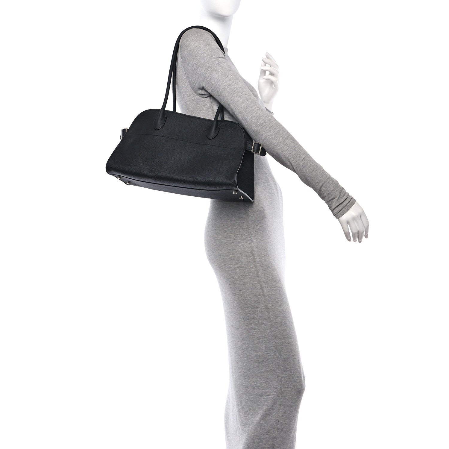 The Row Grained Calfskin Margaux Shoulder 12 Black 2 of 10