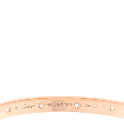 Cartier 18K Pink Gold 10 Diamond LOVE Bracelet 16 4 of 7