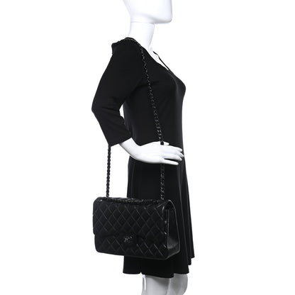 Chanel Lambskin Quilted Jumbo Double Flap So Black 2 of 11