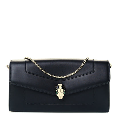 Bulgari Calfskin Serpenti Forever Chain Wallet Black 1 of 12