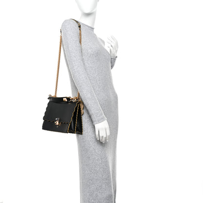 Fendi Vitello Liberty Scalloped Studded Kan I Shoulder Bag Black 2 of 14
