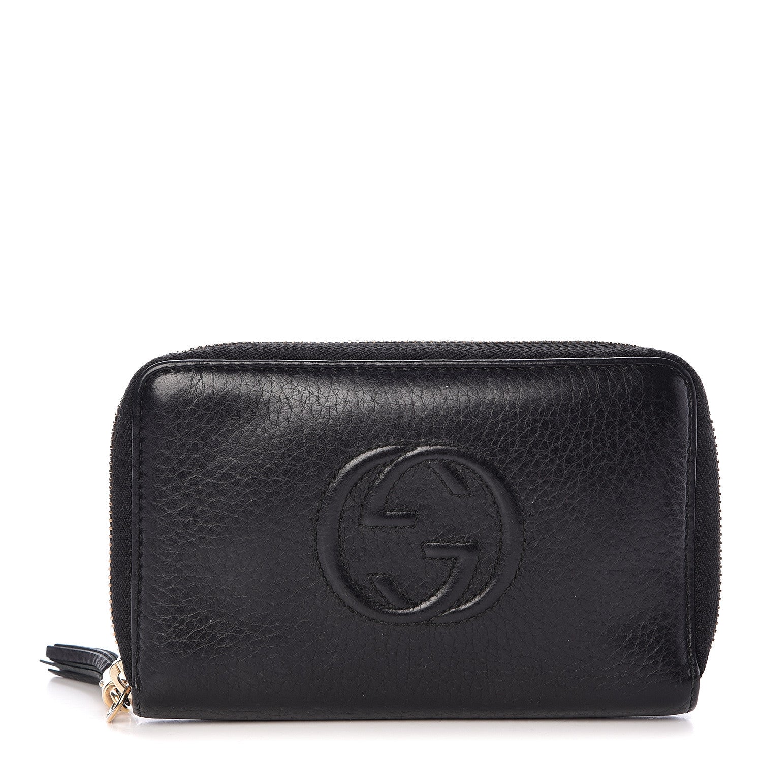Gucci Pebbled Calfskin Medium Soho Zip Around Wallet Black 1 of 10