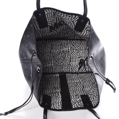 MCM Visetos Large Liz Reversible Shopper Tote Black 9 of 20