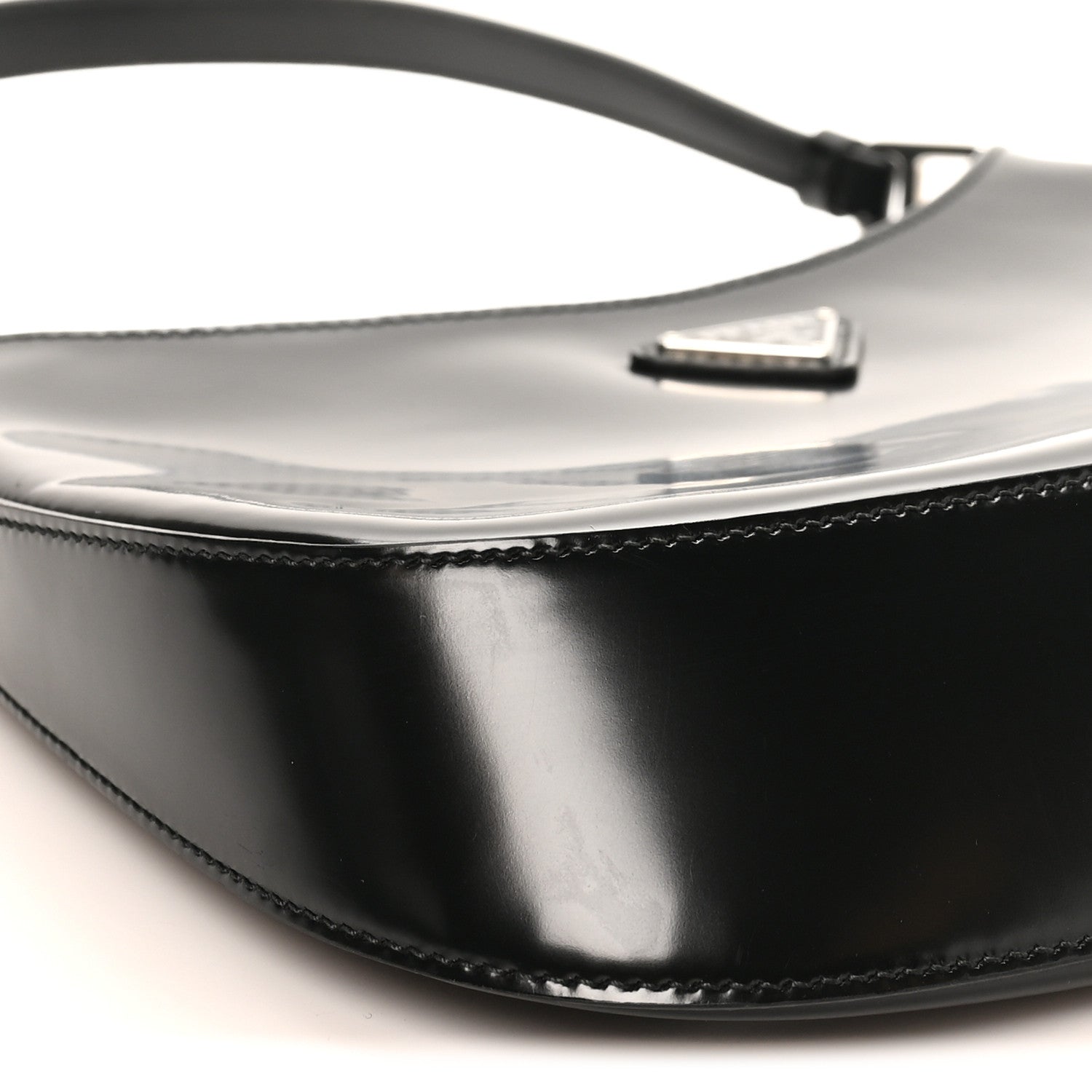 Prada Spazzolato Cleo Shoulder Bag Black 8 of 9