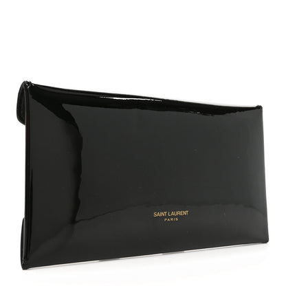 Saint Laurent Patent Paloma Envelope Clutch Black Black 3 of 7