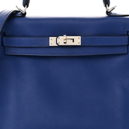 Hermes Swift Kelly Retourne 25 Bleu Electrique 8 of 10