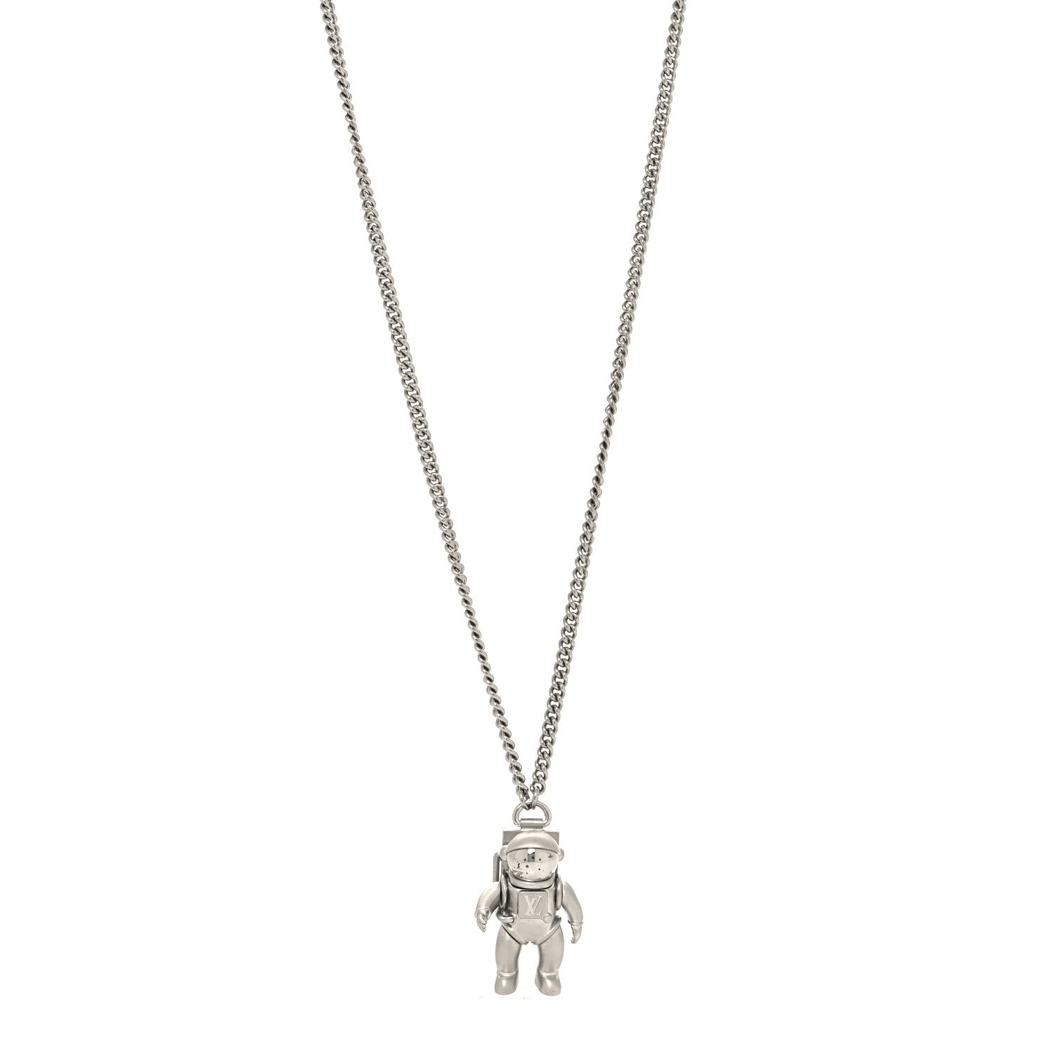 Louis Vuitton Palladium Galaxy Astronaut Necklace Silver 1 of 8