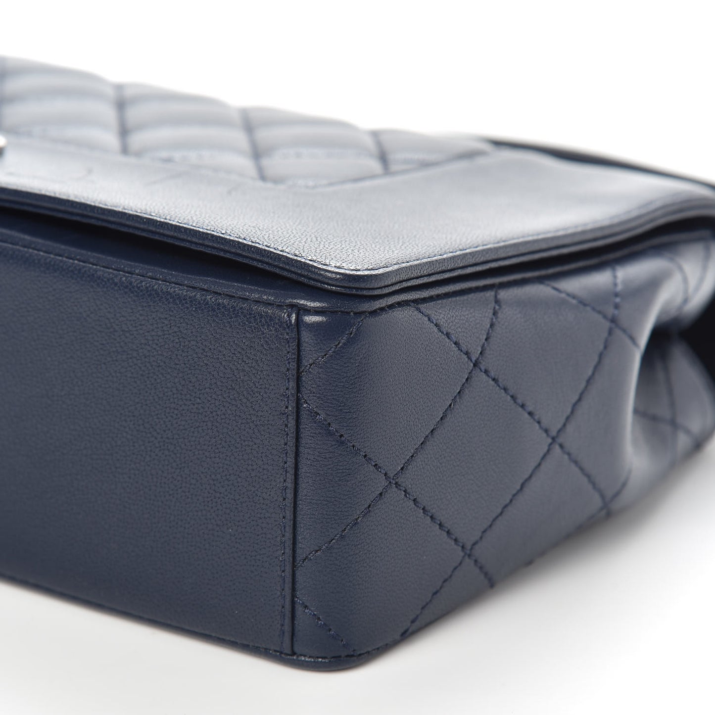 Sheepskin Quilted Medium Vintage Mademoiselle Flap Dark Navy