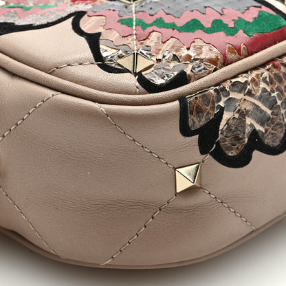 Valentino Garavani Calfskin Butterfly Embroidered Rockstud Camera Crossbody Bag Poudre 7 of 8
