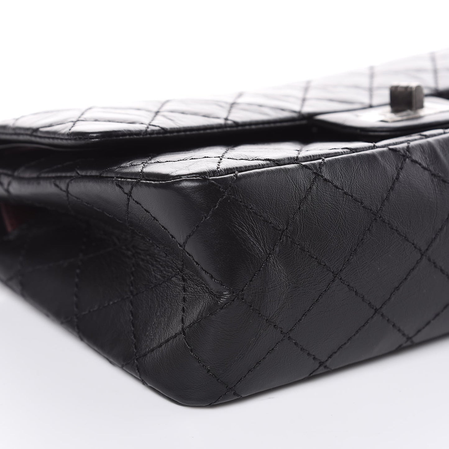 Aged Calfskin Quilted 2.55 Reissue 225 Flap Black