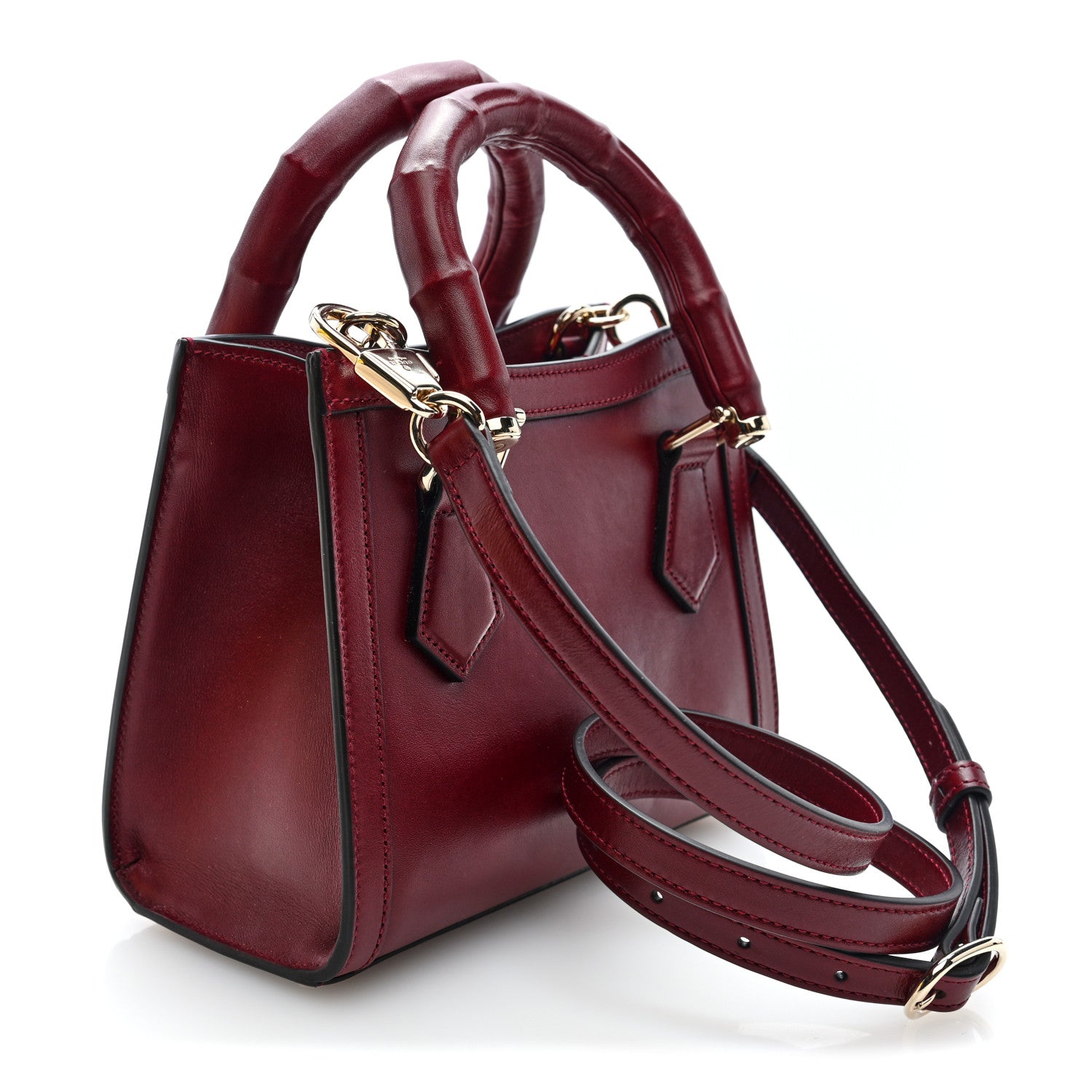 Gucci Sweetbread Calfskin Mini Diana Tote Bag Rosso Ancora 3 of 9