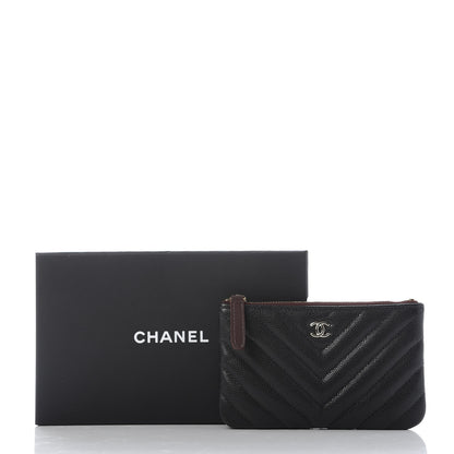 Chanel Caviar Chevron Quilted Small Cosmetic Case Black 8 of 8
