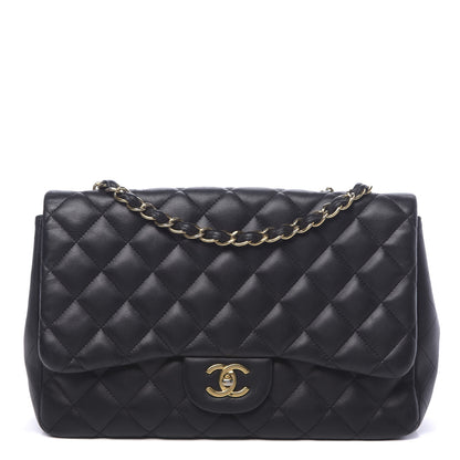 Chanel Lambskin Quilted Jumbo Single Flap Black 1 of 11