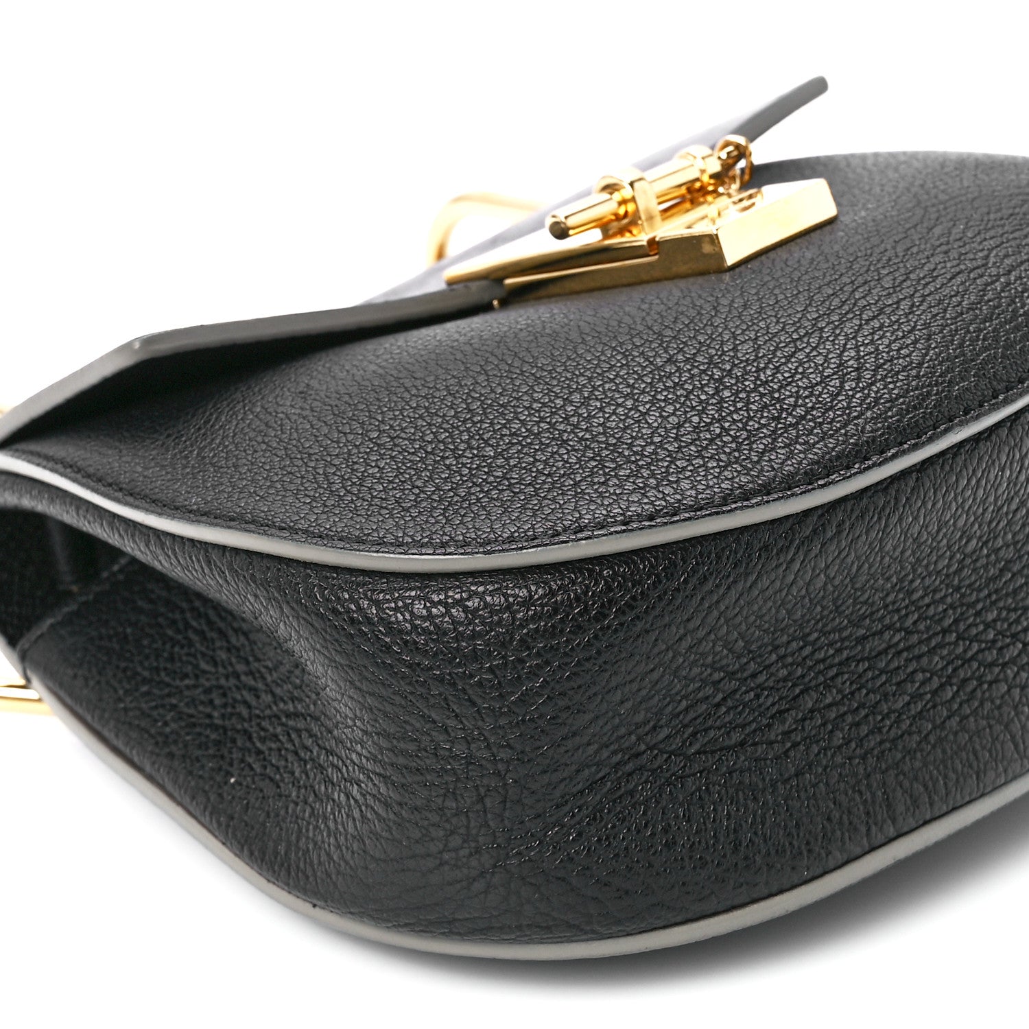Chloe Grained Calfskin Lambskin Mini Drew Shoulder Bag Black 12 of 13