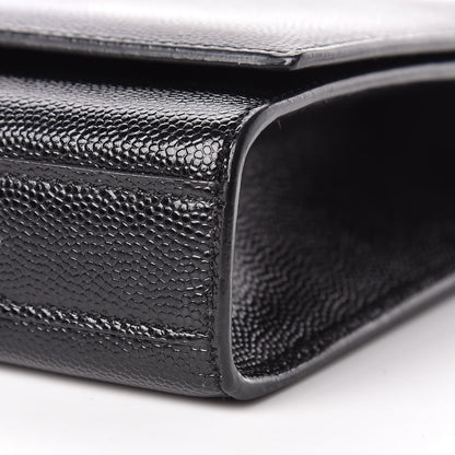 Saint Laurent Grain De Poudre Monogram Cassandre Clutch Black 10 of 14