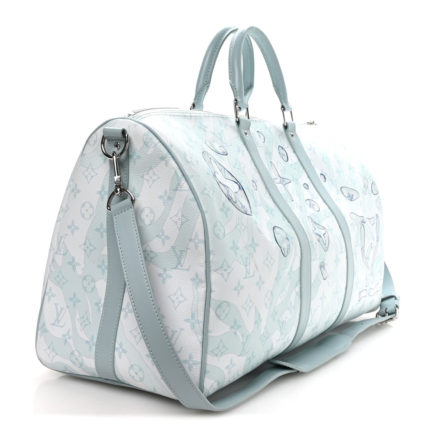 Monogram Aquagarden Keepall Bandouliere 50 Crystal Blue