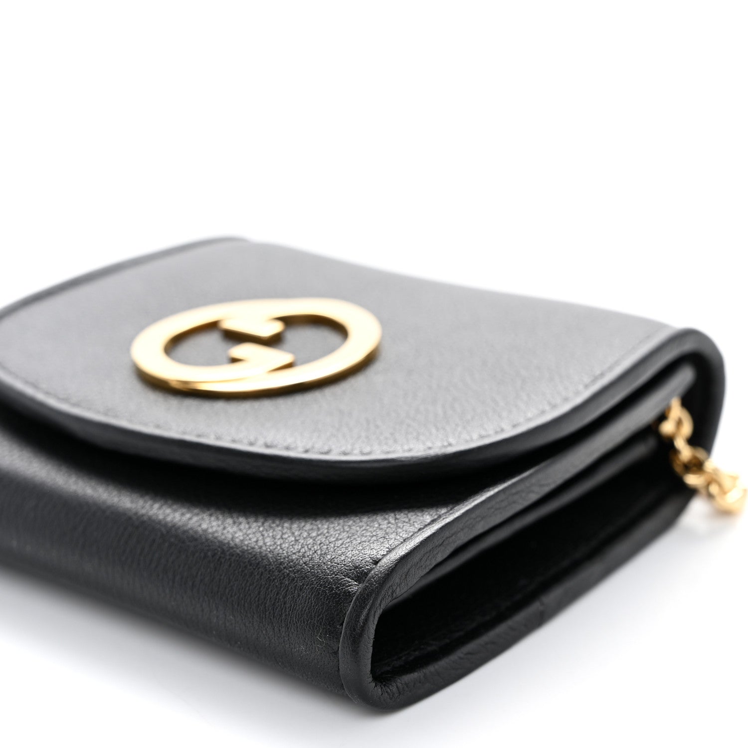 Gucci Roxy Calfskin Medium Blondie Chain Wallet Black 10 of 11