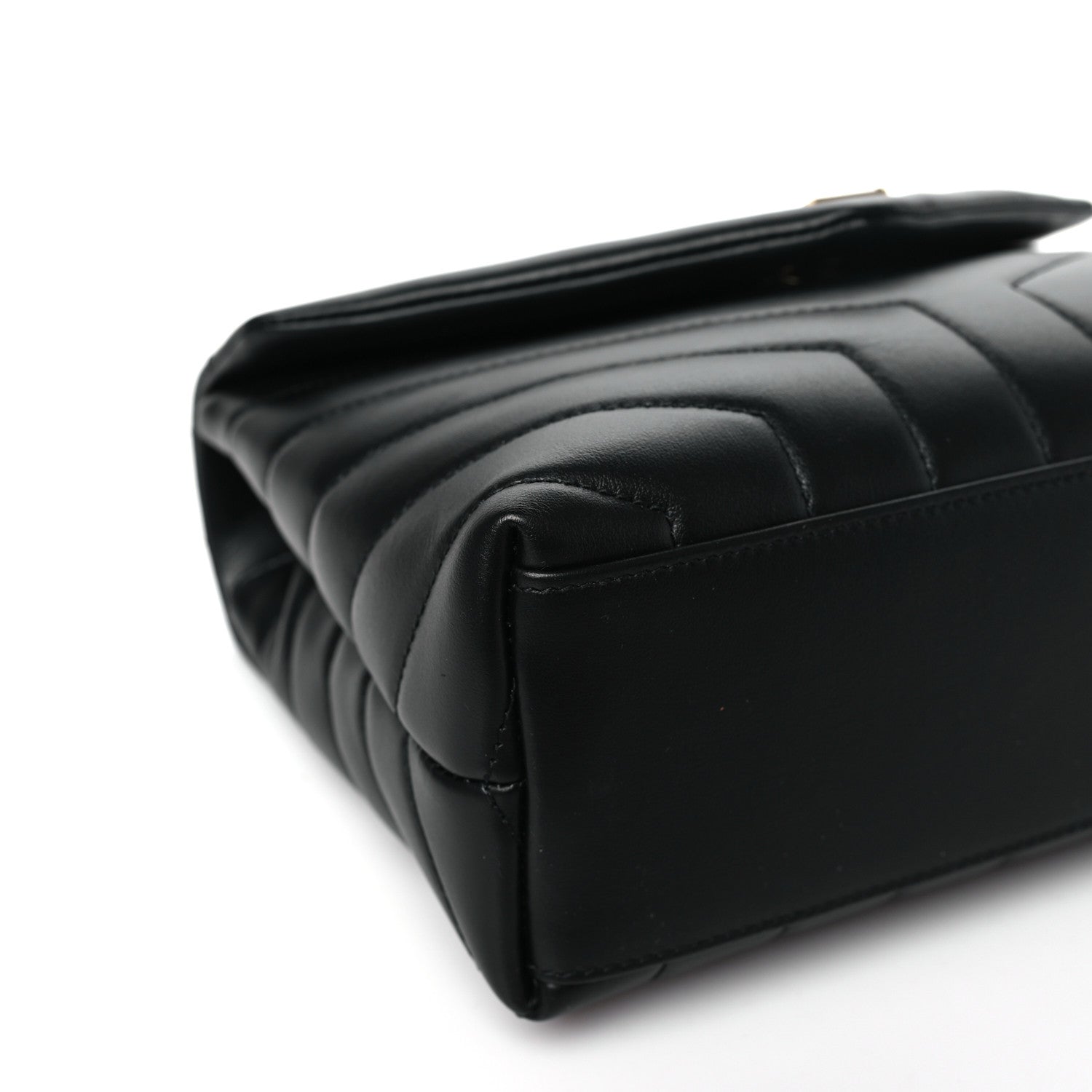 Saint Laurent Calfskin Y Quilted Monogram Small Loulou Chain Satchel Black 9 of 10