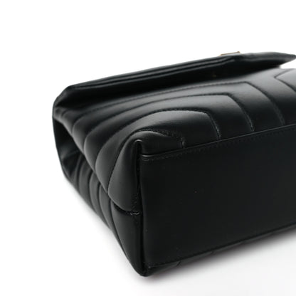 Saint Laurent Calfskin Y Quilted Monogram Small Loulou Chain Satchel Black 9 of 10