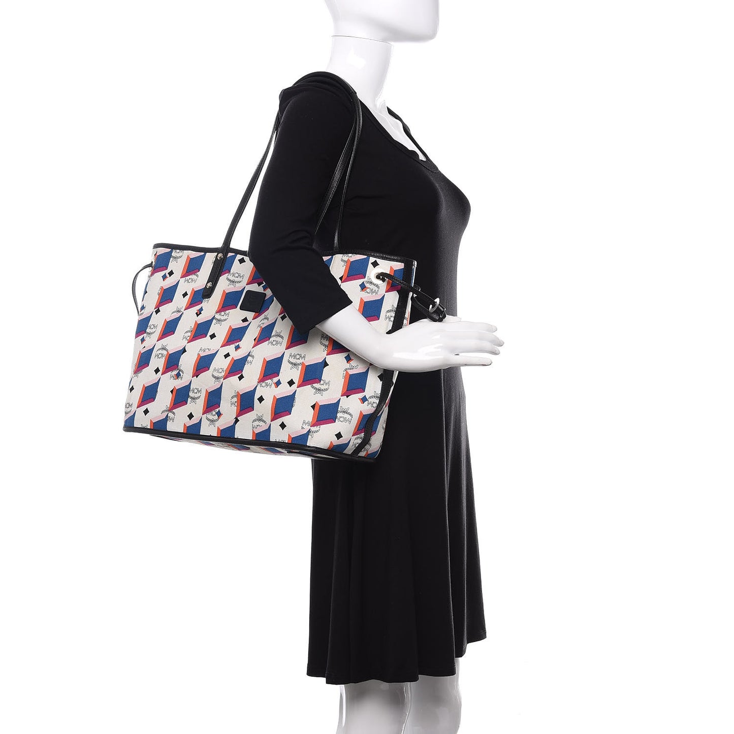 Visetos Medium Project Reversible Shopper Tote White