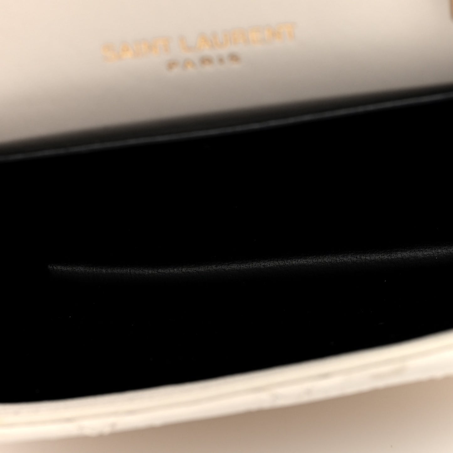 Lambskin Quilted Monogram Micro Gaby Crossbody Bag Crema Soft