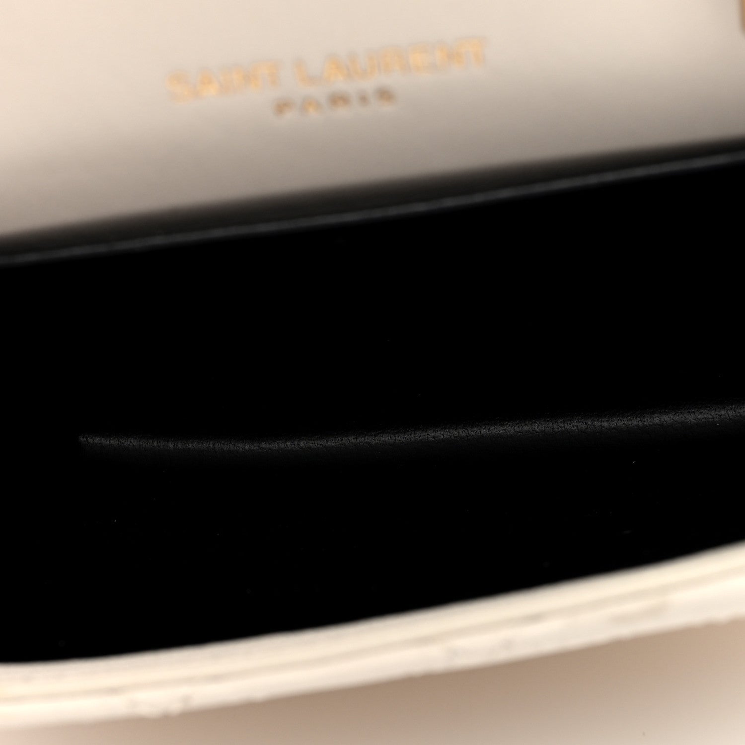 Saint Laurent Lambskin Quilted Monogram Micro Gaby Crossbody Bag Crema Soft 5 of 9