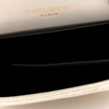 Saint Laurent Lambskin Quilted Monogram Micro Gaby Crossbody Bag Crema Soft 5 of 9