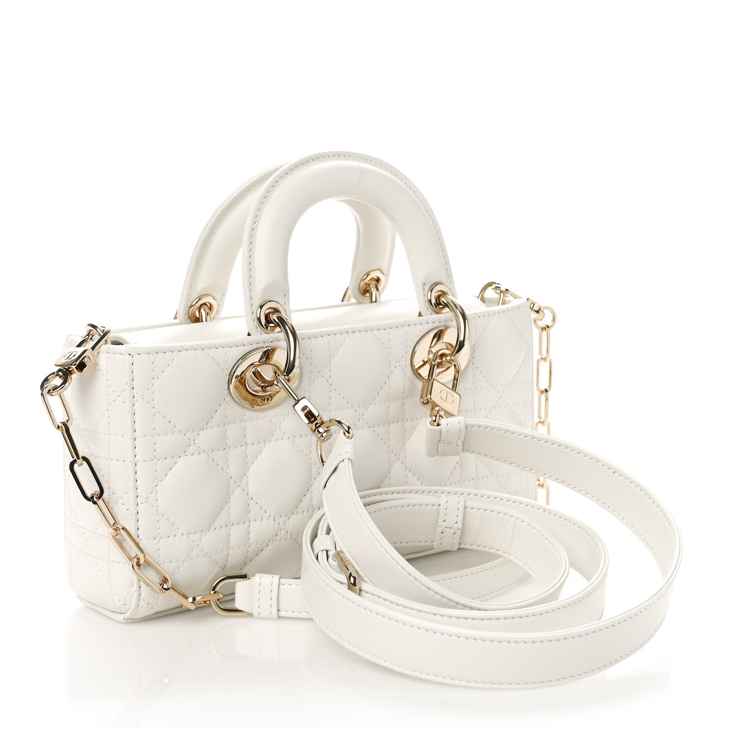 Christian Dior Lambskin Cannage Small Lady D-Joy Latte 2 of 9