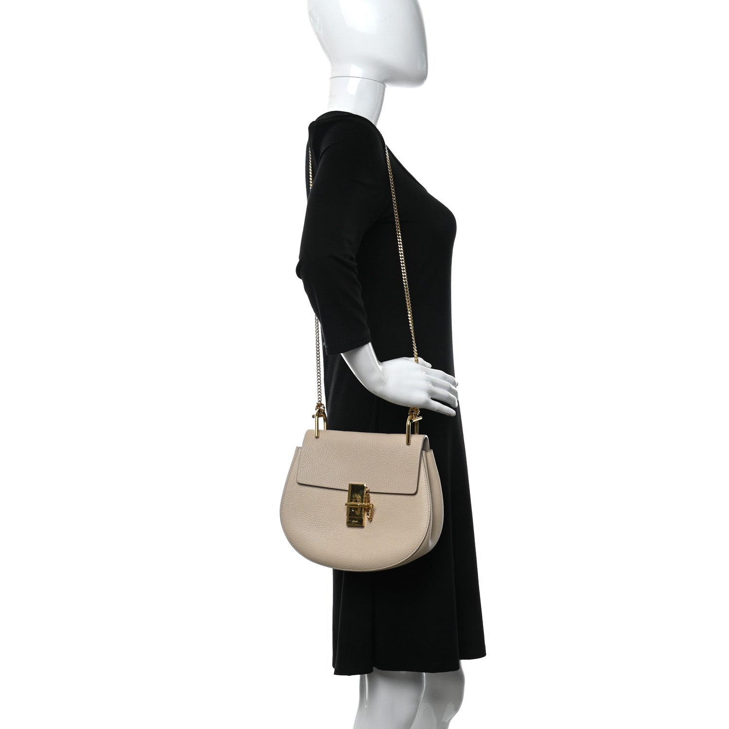 Chloe Grained Lambskin Drew Shoulder Bag Biscotti Beige 2 of 11