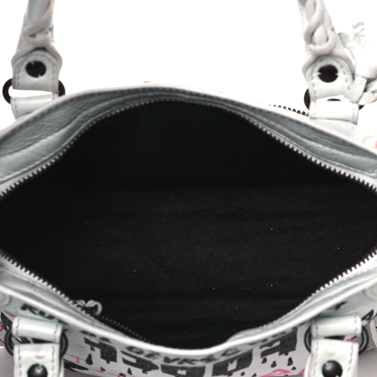 Balenciaga Agneau Graffiti All Over Classic Hardware Mini City White Multicolor 4 of 14