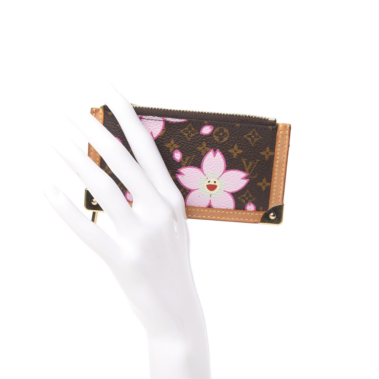 Monogram Cherry Blossom Key Pouch Brown