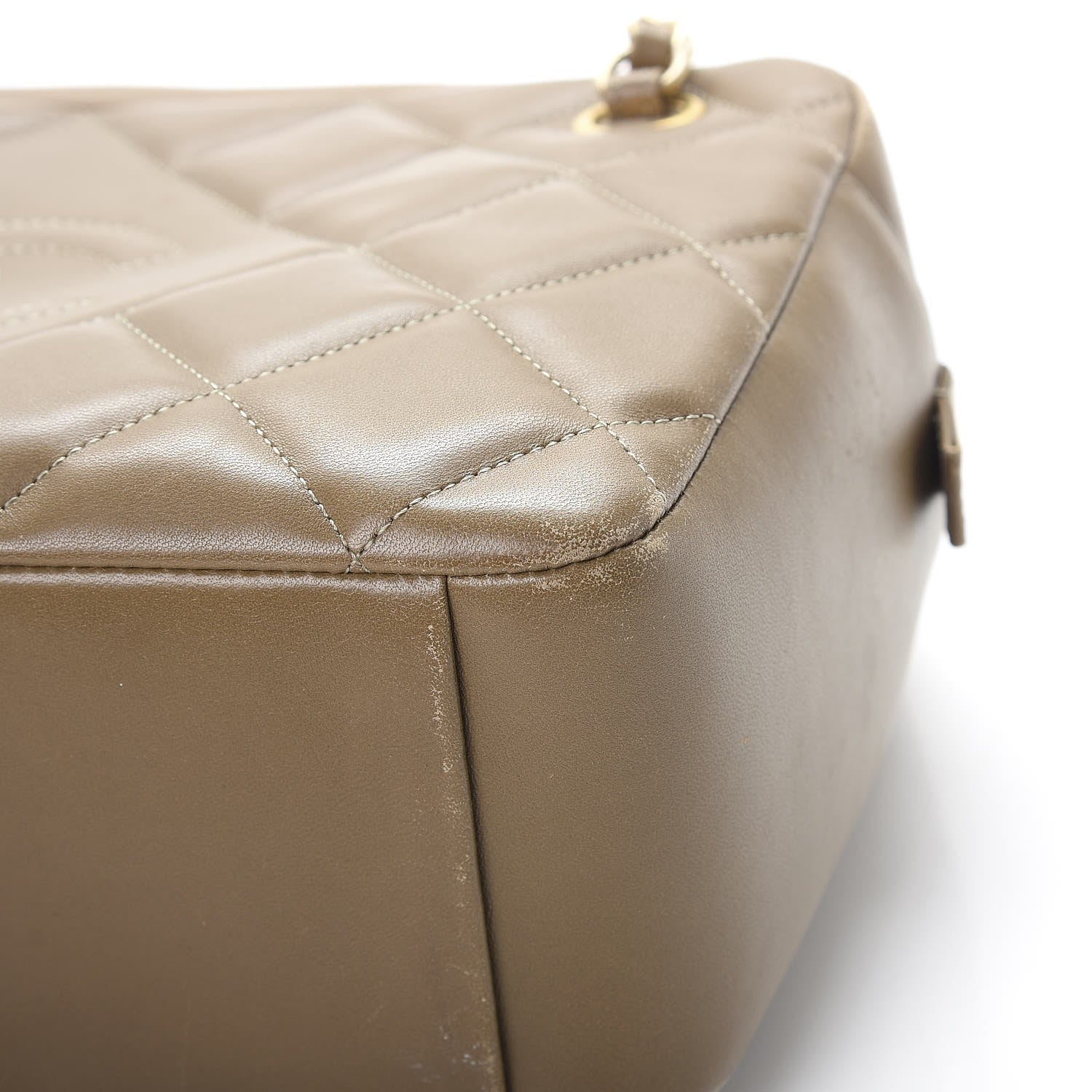 Chanel Lambskin Diamond CC Small Camera Case Khaki Clair 13 of 16